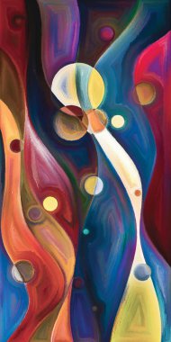 Çağdaş sanatın çember ve kıvrımlarından oluşan soyut arkaplan