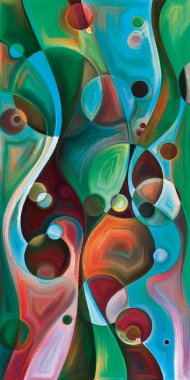 Çağdaş sanatın çember ve kıvrımlarından oluşan soyut arkaplan