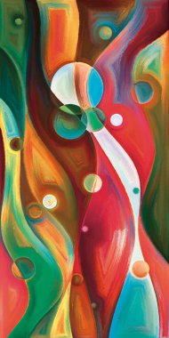 Çağdaş sanatın çember ve kıvrımlarından oluşan soyut arkaplan