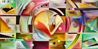 Arka plan renkli şekil parçaları modern sanatın konuda oluşur