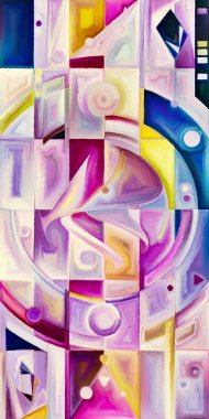 Arka plan renkli şekil parçaları modern sanatın konuda oluşur