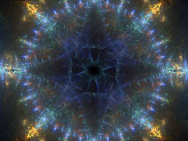 Grafik tasarım ve sanatta kullanılmak üzere karmaşık fraktal desenlerin yüksek çözünürlüklü çizimi