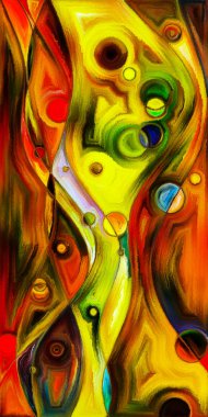 Çağdaş sanat konularındaki çember ve eğrilerin soyut arkaplanı