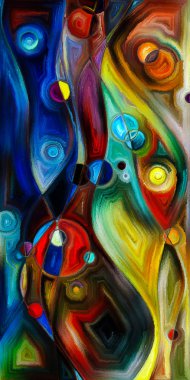 Çağdaş sanat konularındaki çember ve eğrilerin soyut arkaplanı