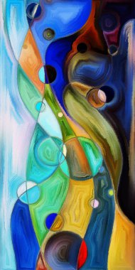 Çağdaş sanatın çember ve kıvrımlarından oluşan soyut arkaplan