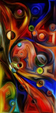 Çağdaş sanatın çember ve kıvrımlarından oluşan soyut arkaplan