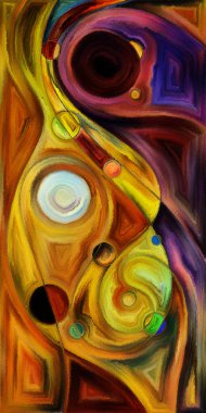 Çağdaş sanatın çember ve kıvrımlarından oluşan soyut arkaplan