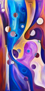 Çağdaş sanatın çember ve kıvrımlarından oluşan soyut arkaplan