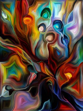 Renkli organik formları konuyla ilgili sanat ve doğa resim.