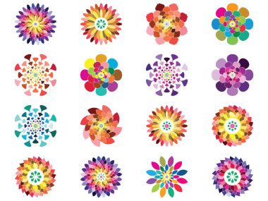 Çiçek simgesi izole Eps10 vektör formatında