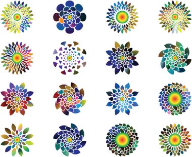 Çiçek simgesi izole Eps10 vektör formatında