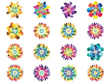 Çiçek simgesi izole Eps10 vektör formatında