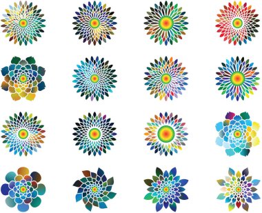 Çiçek simgesi izole Eps10 vektör formatında