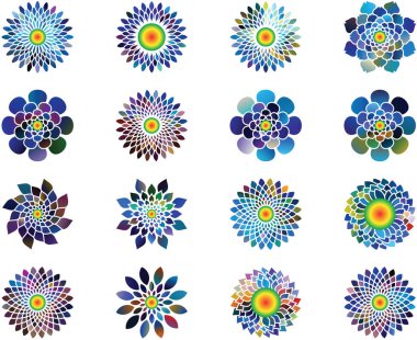 Çiçek simgesi izole Eps10 vektör formatında