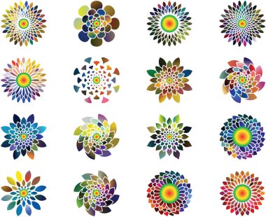 Çiçek simgesi izole Eps10 vektör formatında