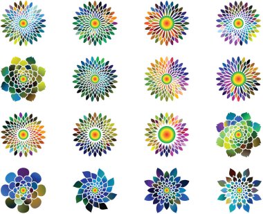 Çiçek simgesi izole Eps10 vektör formatında