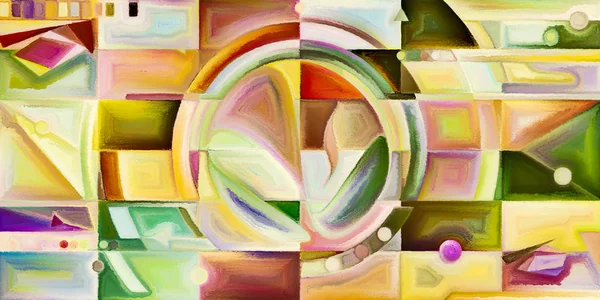 Streszczenie Tło Składa Się Kształt Kolorowe Fragmenty Temat Sztuki Współczesnej — Zdjęcie stockowe