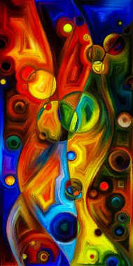 Çağdaş sanat konularındaki çember ve eğrilerin soyut arkaplanı