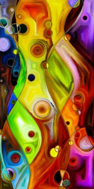 Çağdaş sanat konularındaki çember ve eğrilerin soyut arkaplanı