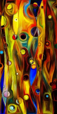 Çağdaş sanat konularındaki çember ve eğrilerin soyut arkaplanı