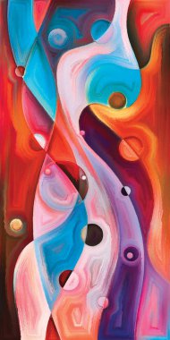 Çağdaş sanatın çember ve kıvrımlarından oluşan soyut arkaplan