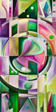 Arka plan renkli şekil parçaları modern sanatın konuda oluşur