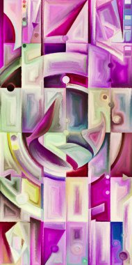 Arka plan renkli şekil parçaları modern sanatın konuda oluşur