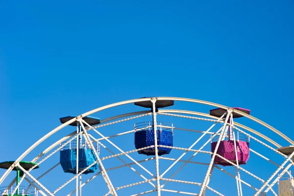 Spain Vacation Series Ferris Wheel Tibidabo Amusement Park Background Blue — Stock Photo, Image