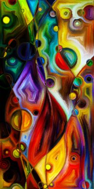 Çağdaş sanat konularındaki çember ve eğrilerin soyut arkaplanı