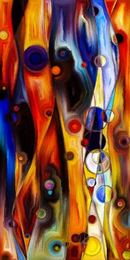 Çağdaş sanat konularındaki çember ve eğrilerin soyut arkaplanı