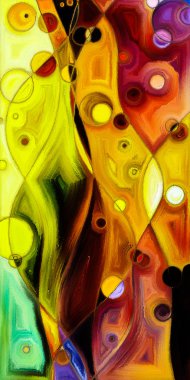 Çağdaş sanat konularındaki çember ve eğrilerin soyut arkaplanı