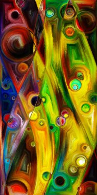 Çağdaş sanat konularındaki çember ve eğrilerin soyut arkaplanı