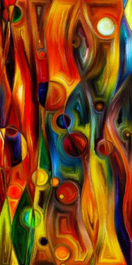 Çağdaş sanat konularındaki çember ve eğrilerin soyut arkaplanı