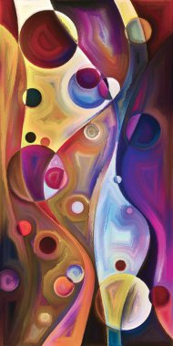 Çağdaş sanatın çember ve kıvrımlarından oluşan soyut arkaplan