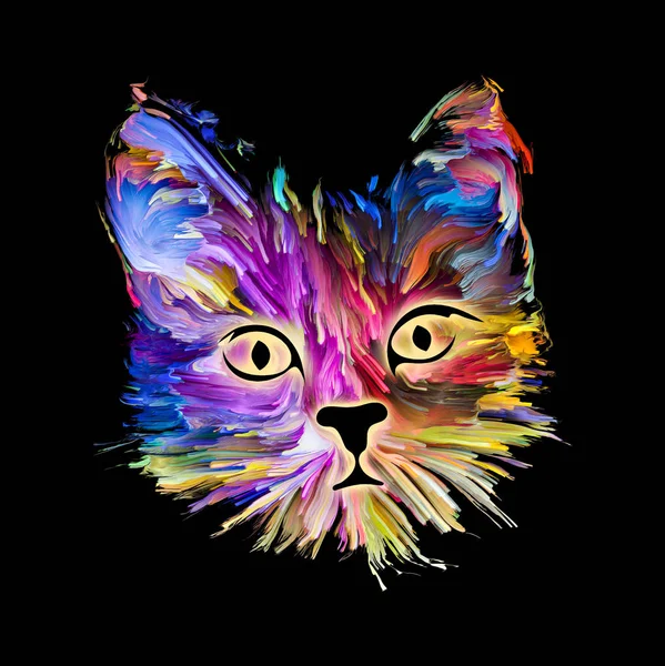 Niedliche Kitty Malerei Hellen Farben Für Grußkarten Banner Geschenke Baby — Stockfoto