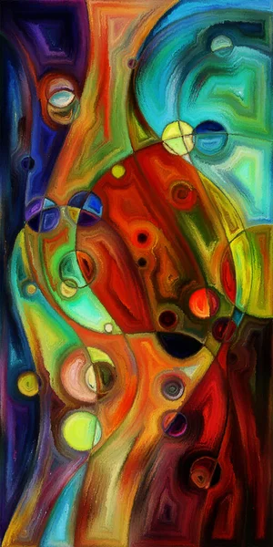 Çağdaş sanatın çember ve kıvrımlarından oluşan soyut arkaplan