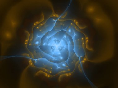 Fraktal Kaleydoskop serisi. Doğal kendine benzeyen organik kalıpların karmaşık soyut yapısı. Doğa, Geometri, Bilim ve Sanat üzerine tasarım projelerinde kullanılmak üzere.