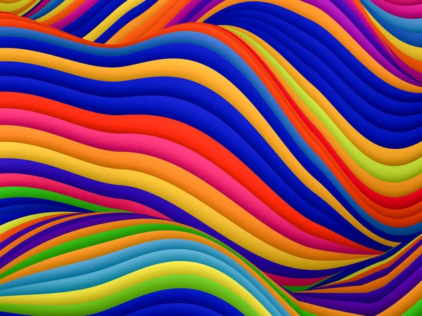 Fondo Abstracto Ondas Rayadas Multicolores Para Uso Impresión Diseño — Foto de Stock
