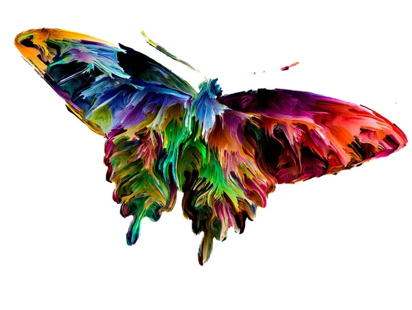 Spontánní Motýlí Malba Organickými Texturami Bohatými Barvami Téma Příroda Léto — Stock fotografie
