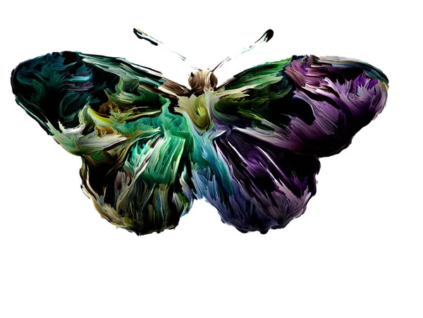 Αυτόματη Ζωγραφική Πεταλούδα Οργανικές Υφές Και Πλούσια Χρώματα Στο Θέμα — Φωτογραφία Αρχείου