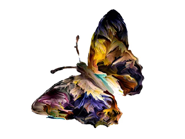 Pittura Spontanea Farfalla Con Texture Organiche Colori Ricchi Sul Tema — Foto Stock