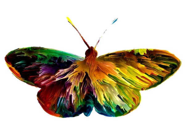 Pintura Espontánea Mariposas Con Texturas Orgánicas Ricos Colores Sobre Tema —  Fotos de Stock