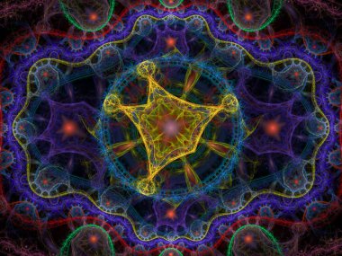 Tekrarlanan Fonksiyon Sistemi serisi. Julian Flame fraktal IFS sınıfına aittir ve yaygın olarak renkli bilimsel ve sanatsal arka planlar için kullanılır.