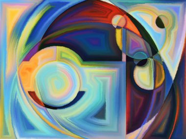 Yaşam formları serisi. Sanat, resim, tasarım ve eğitim konularında soyut biçimlerin arkaplanı ve şekli