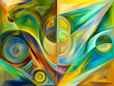 Algı, psikoloji, yaratıcılık ve modern sanat konularında renkli bir arkaplan.