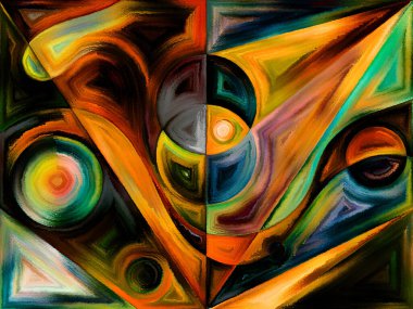 Algı, psikoloji, yaratıcılık ve modern sanat konularında renkli bir arkaplan.