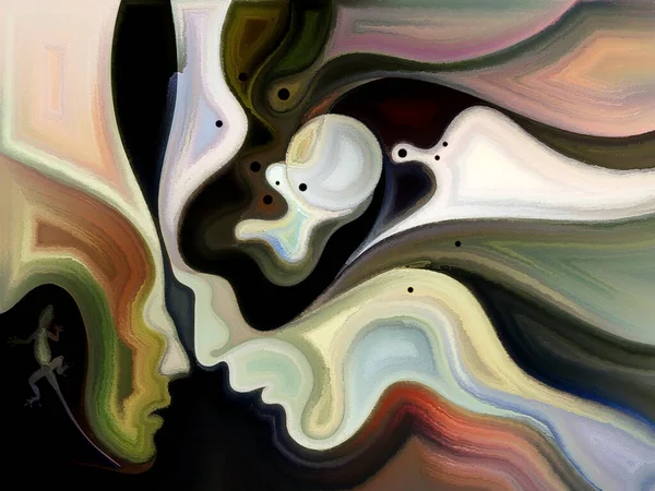 恋愛をテーマにした女性と男性のプロフィールの絵画 — ストック写真