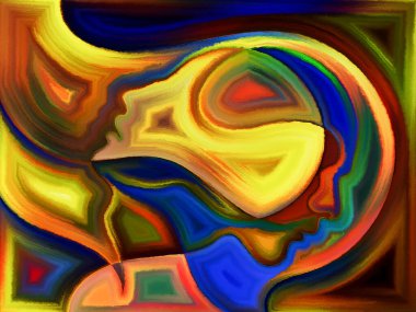 İnsan ilişkileri konusunda insan kafalarının canlı tasarımı.