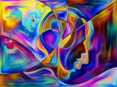 İnsan ilişkileri konusunda insan kafalarının canlı tasarımı.