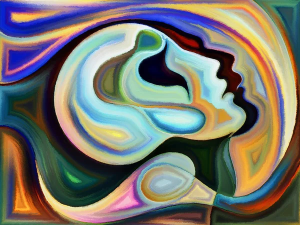 Abstract Painted Design Human Heads Subject Karma Fate Destiny — Stock Photo, Image